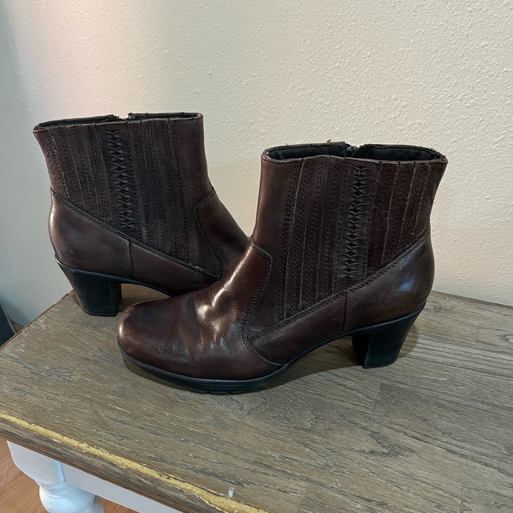 Clarks Dark Brown Ankle Booties